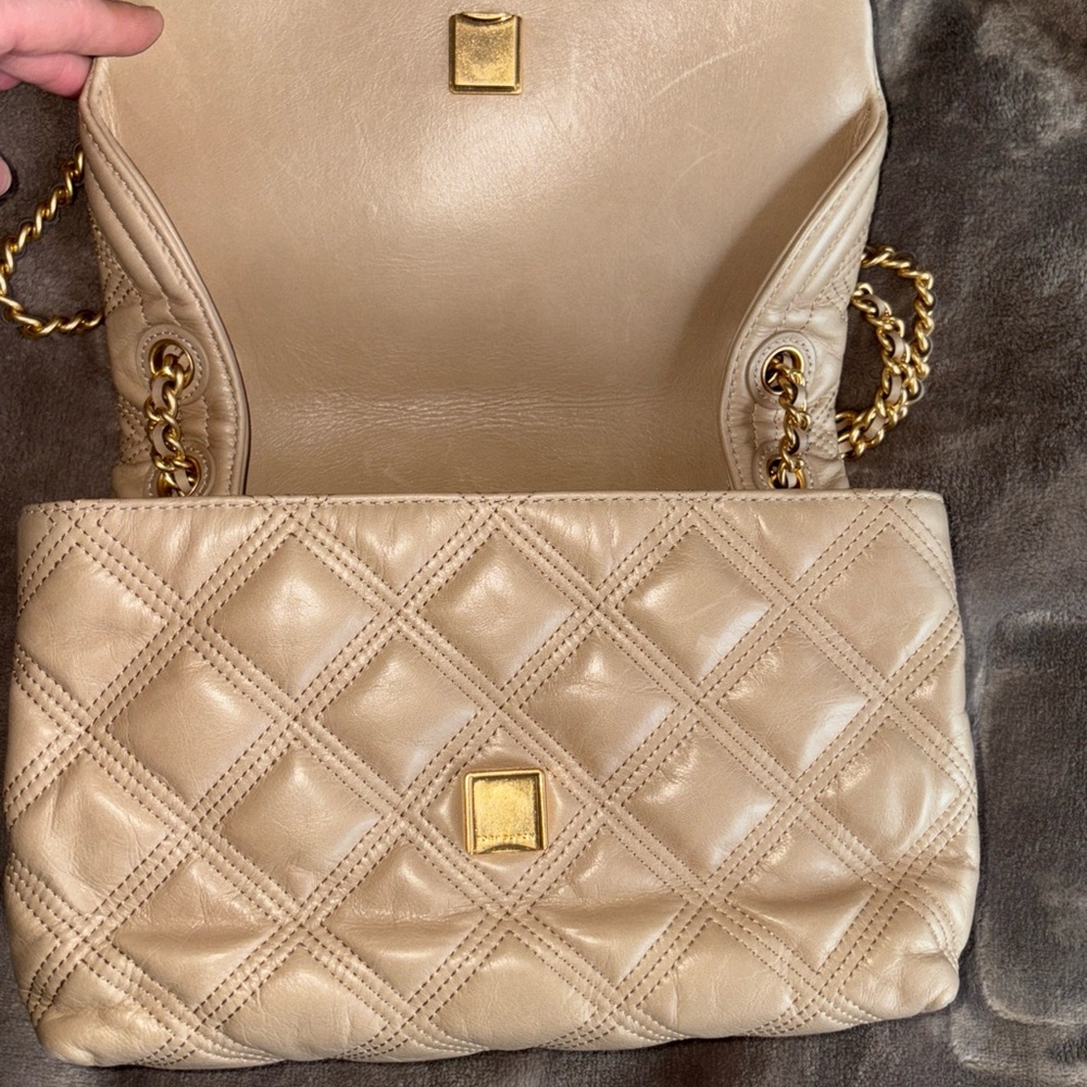 Tory Burch Fleming soft sand beige quilted leather bag handbag - Picture 6 of 7